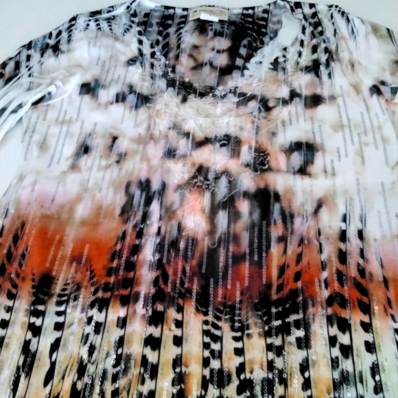 Multi-coloured sequined blouse, medium - Picture 7 of 9